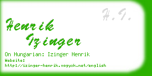 henrik izinger business card